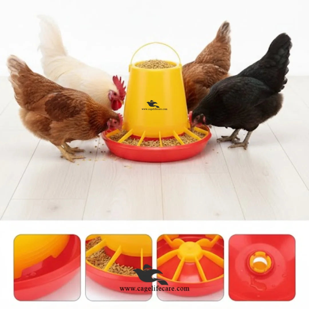 Open poultry commercial feeder 8 KG yellow