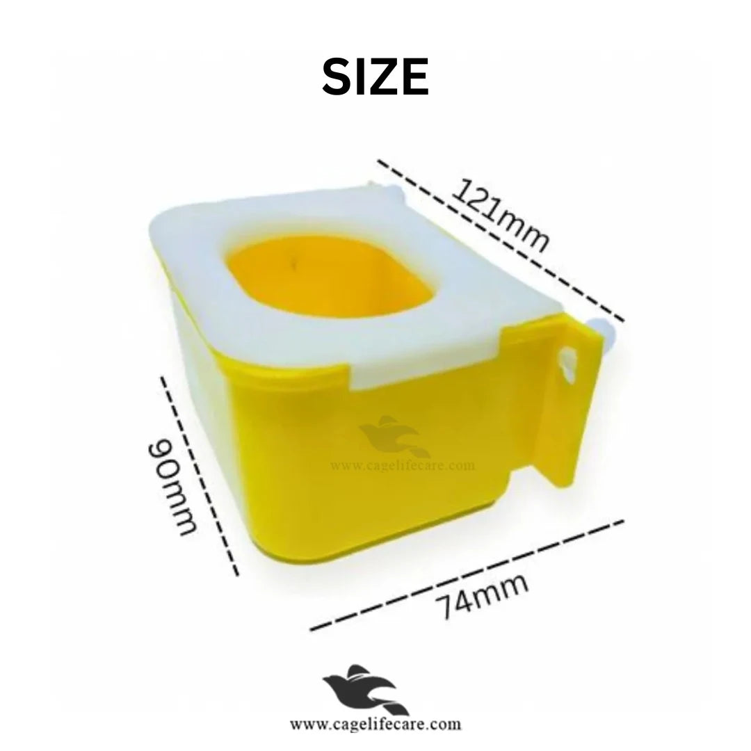 Oval Lid Pots for Lovebirds & Other Seed-Wasting Birds Diamention