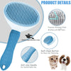 Oval Self-Cleaning Grooming Brush for Cats & Dogs – Push Button (Imported)