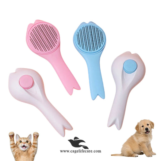 Paw Shape Push Button Brush for Cats and Dogs – Premium Grooming Tool