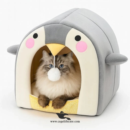 Penguin Cat & Dog Bed 2-in-1 – House & Bed For Pets