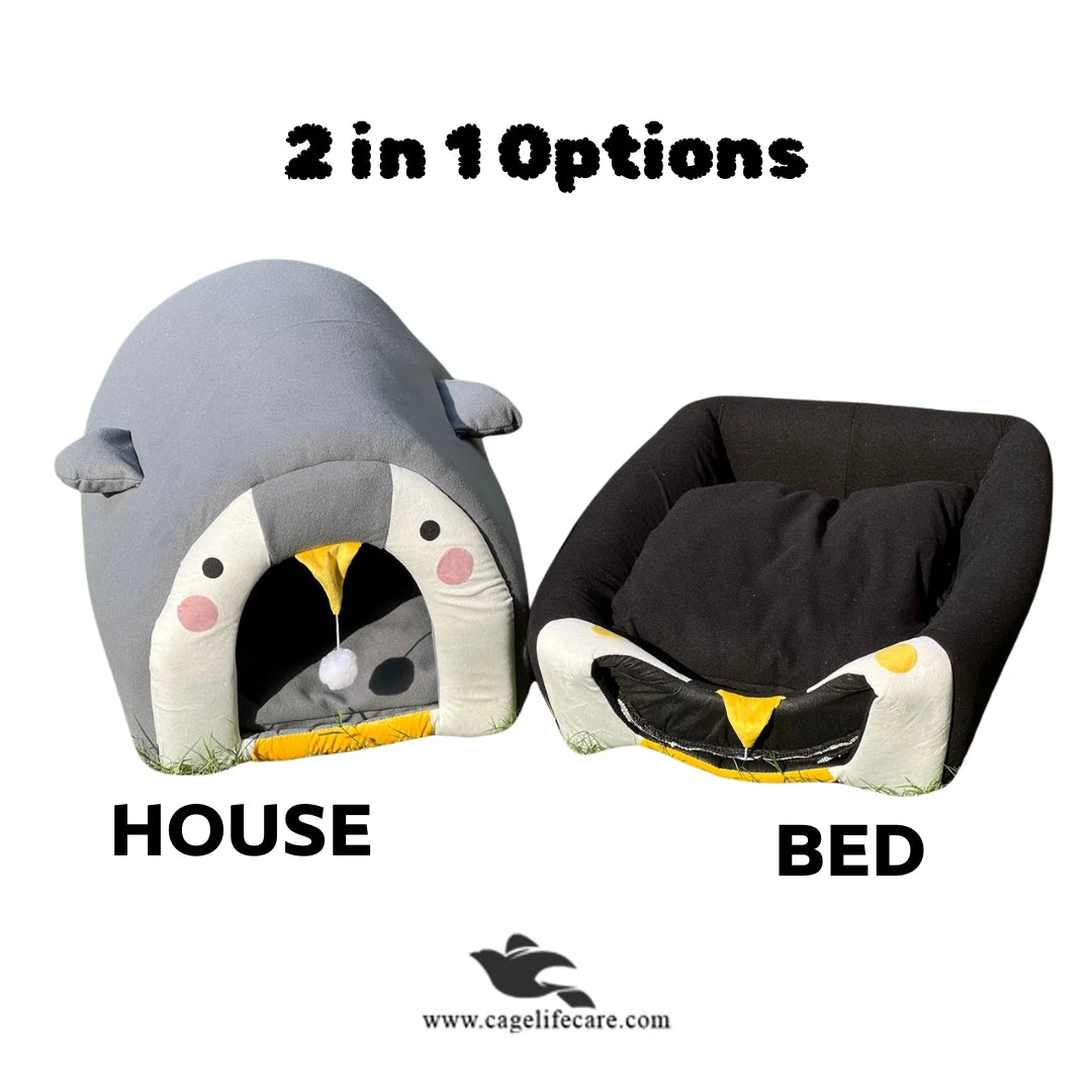 Penguin Cat & Dog Bed 2-in-1 – House & Bed For Pets