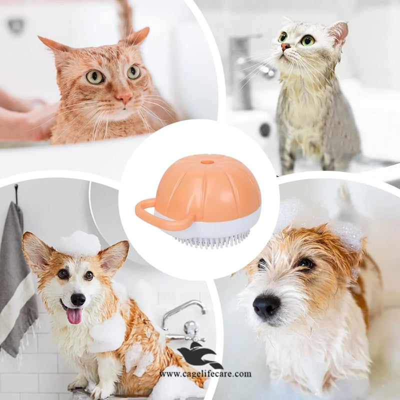 Pet Bath Glove with Shampoo Dispenser for Dogs & Cats - Imported
