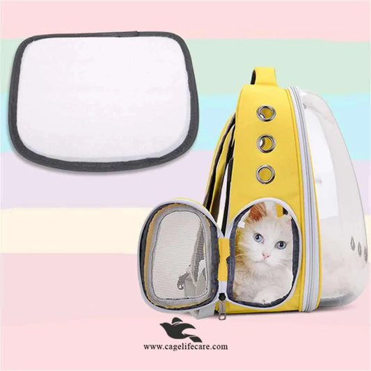 Pet Cat & Dog Carrier Bag – Transparent Pet Backpack with Printed Interior (M#5)