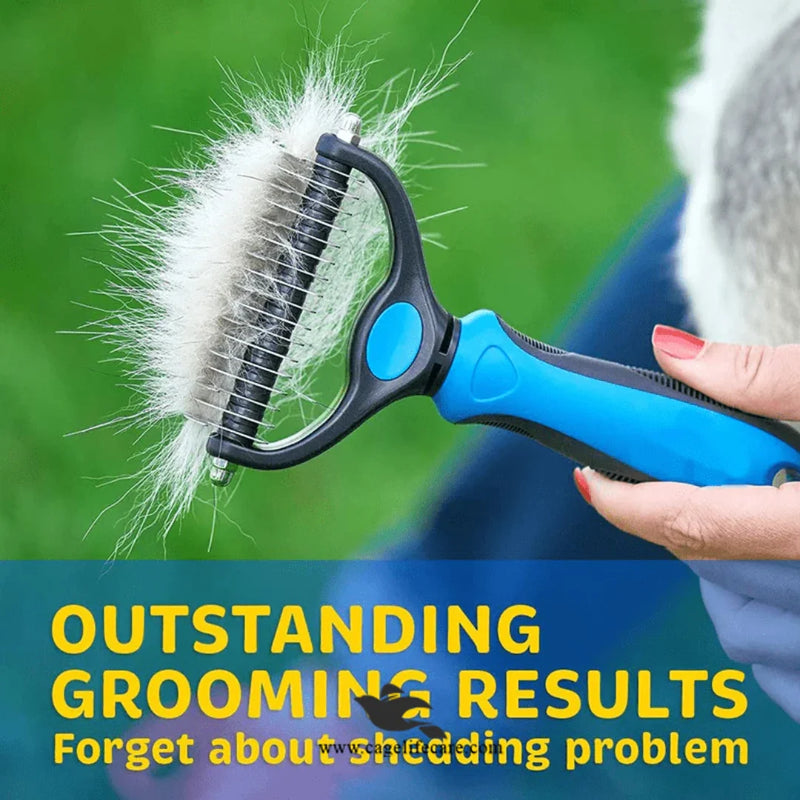 Pet Hair Dematting Comb – Two-Sided Grooming Tool for Cats & Dogs (Imported)