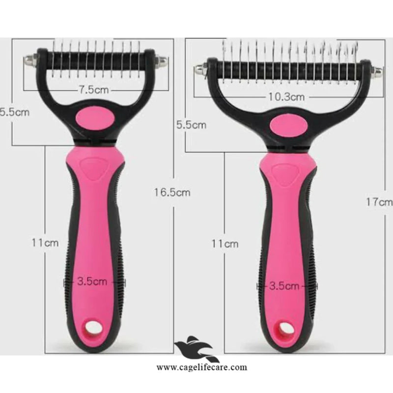 Pet Hair Dematting Comb – Two-Sided Grooming Tool for Cats & Dogs (Imported)