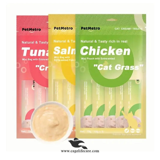 Pet Metro Creamy Lickable Treats for Cats – Chicken, Salmon & Tuna 75g