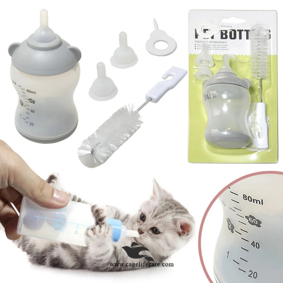 Milk Bottle for Small Puppies and Kittens – Side View