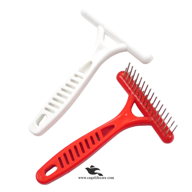 Pet Rake Comb with 2 Rows Stainless Steel Teeth – Grooming Tool for Dogs & Cats
