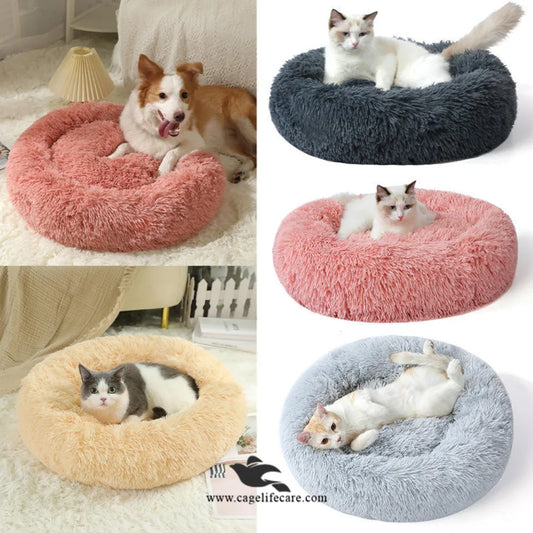 Round fur pet bed for cats and small dogs in Pakistan
