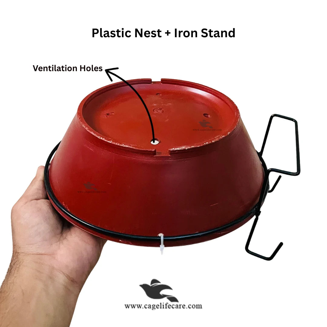 Pigeon Plastic Hanging Nest with Iron Hanger