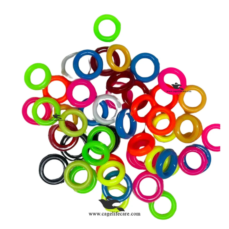 Pigeons Plastic Multi-Color Rings – 50 Pcs