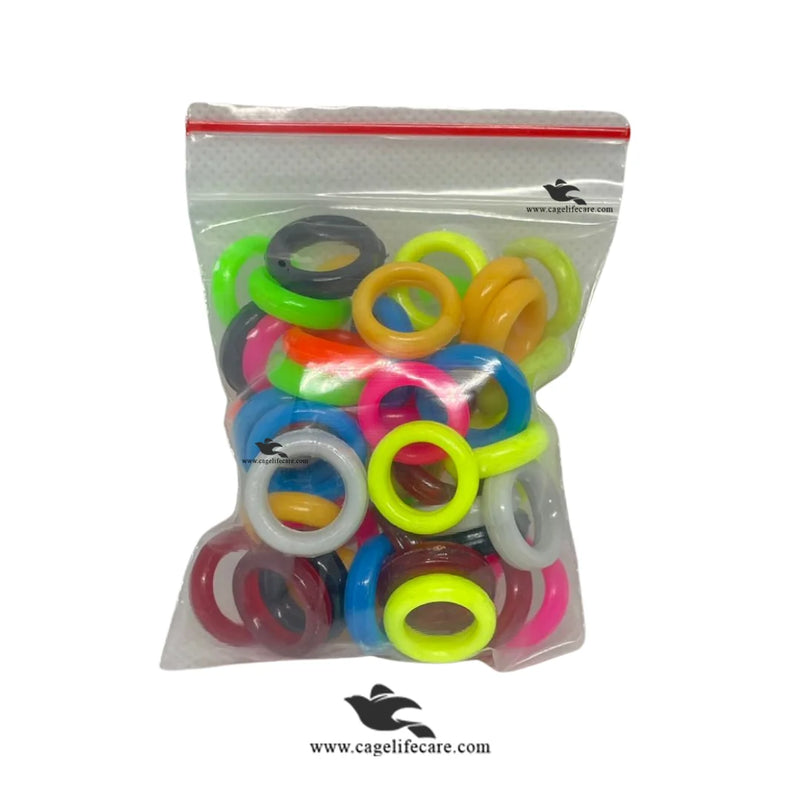 Pigeons Plastic Multi-Color Rings – 50 Pcs