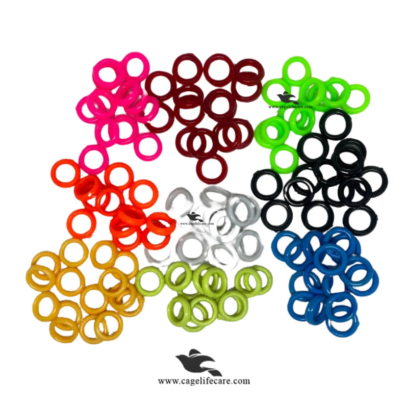 Pigeons Plastic Multi-Color Rings – 50 Pcs