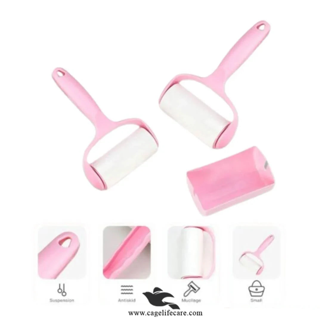 Cage Life Care pink lint roller with ergonomic handle