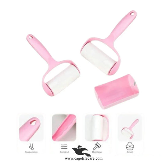 Cage Life Care pink lint roller with ergonomic handle