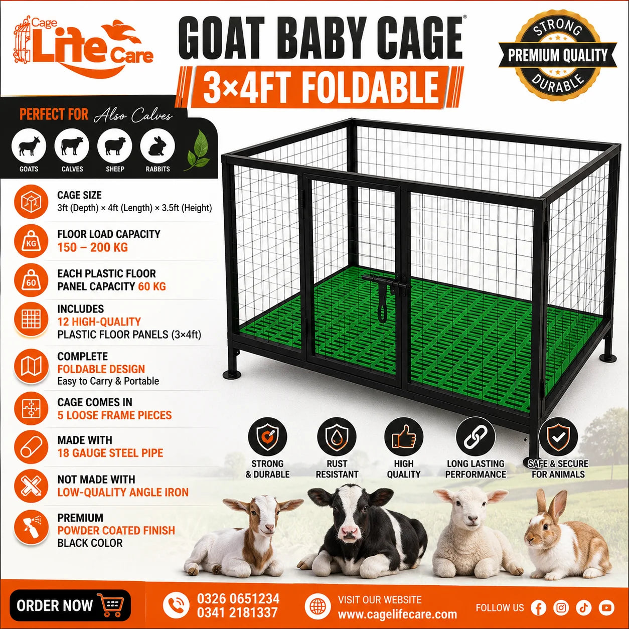 Cage Life Care Complete Detail of Plastic Flooring Cage for Livestock