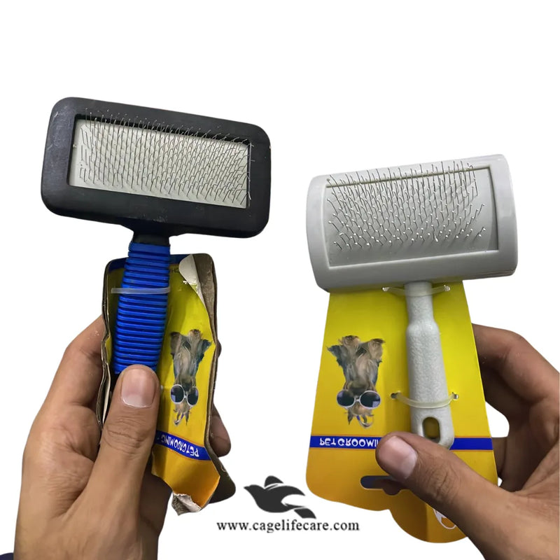 Plastic Small Slicker Brush for Cats & Dogs – Red+White, Grey & Black