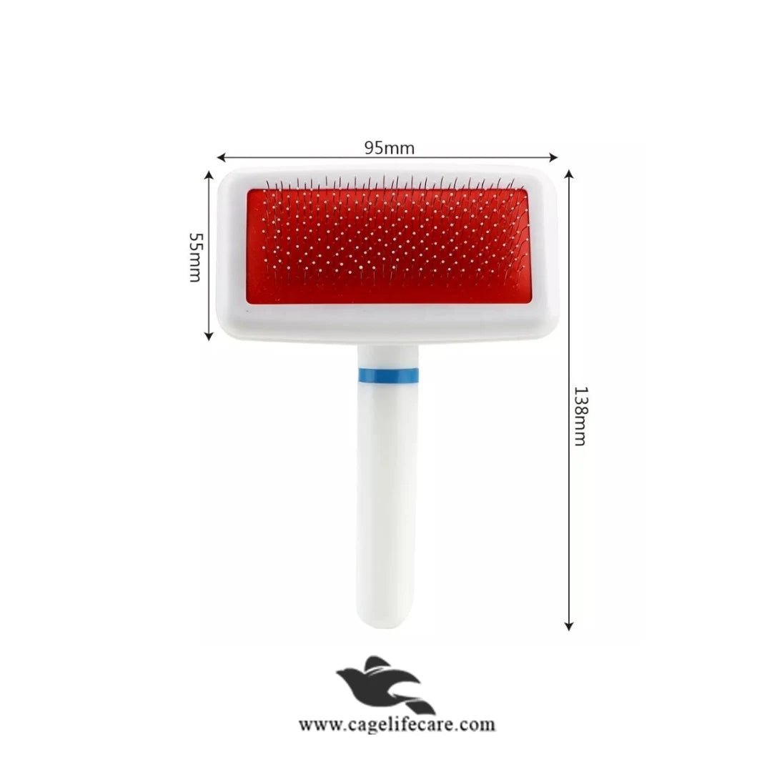 Plastic small slicker brush red and white for cats and dogs
