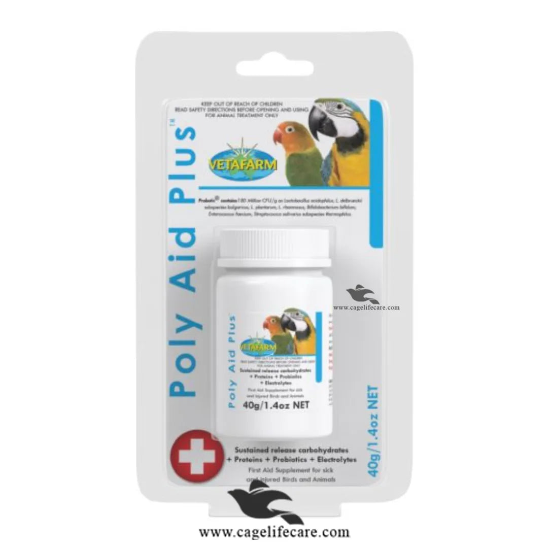 Poly Aid Plus – First Aid Supplement for Birds 40g Box and Loose Packing