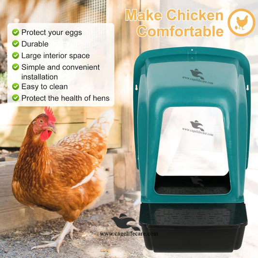 durable wall mounted nesting box for hens and chickens