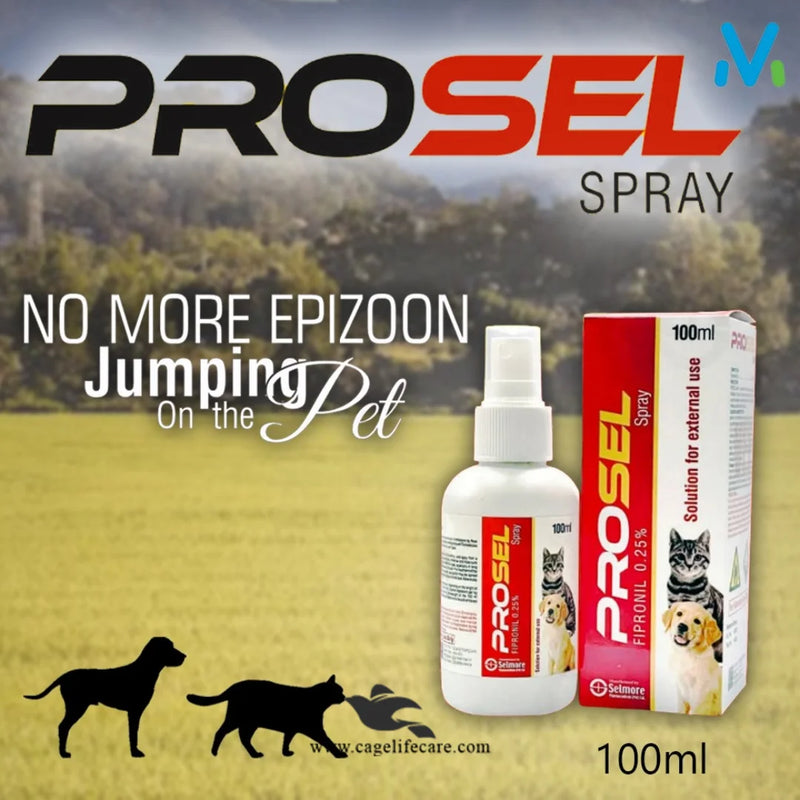Prosel Spray – Flea, Tick & Lice Control for Cats, Dogs & Livestock