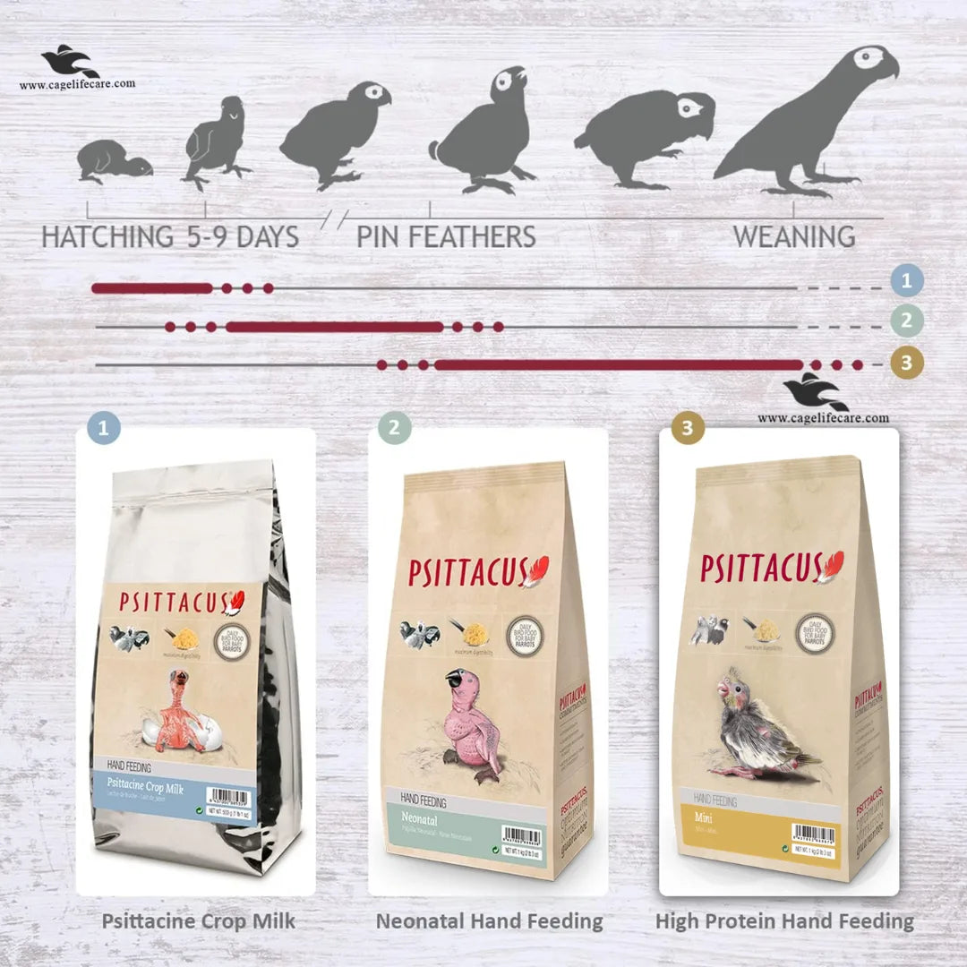 Psittacus Mini – Hand Feeding Formula for Small Birds 5 kg bag and Loose packing
