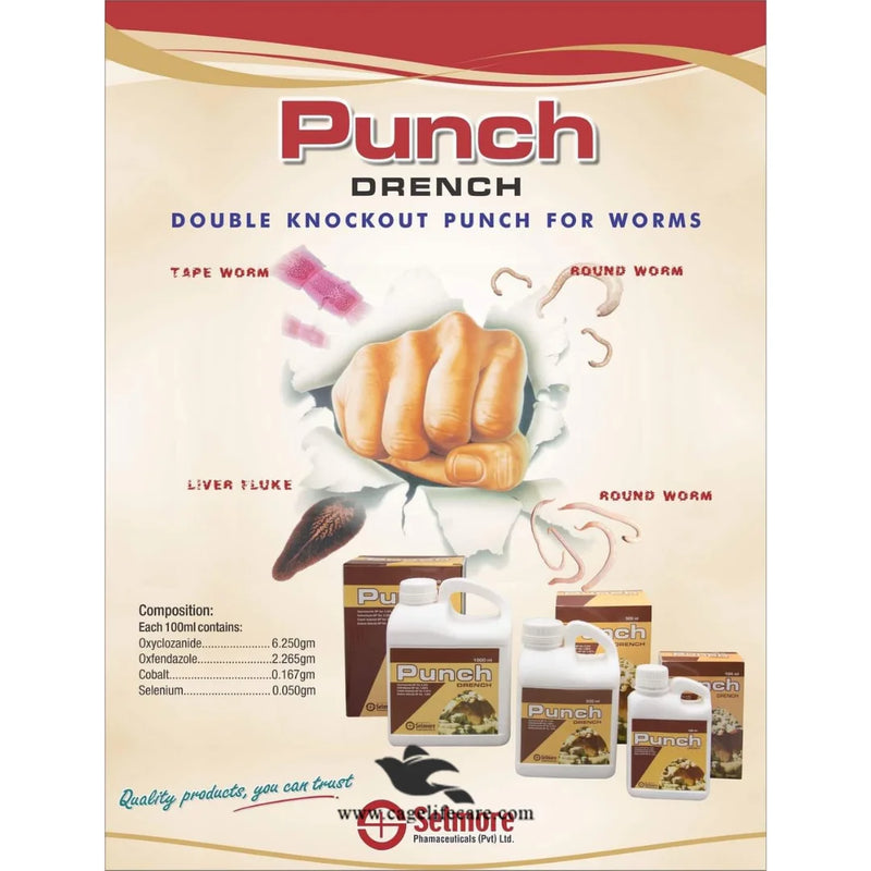 Punch Drench – Broad-Spectrum Anthelmintic for Cattle, Goats & Sheep