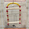 Rainbow Bead Double Perch Swing Toy with Natural Wood - Parrots & Birds
