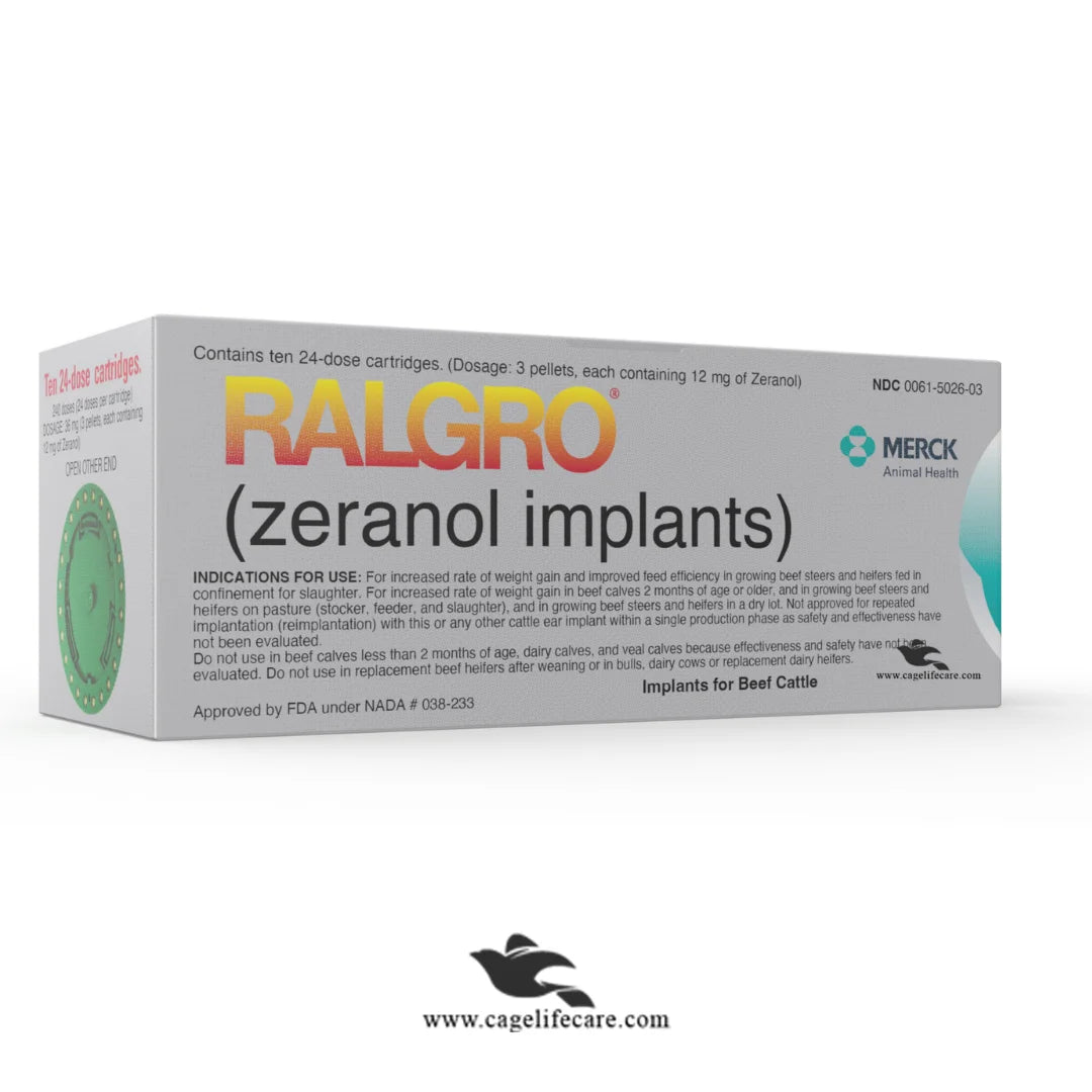 MSD Ralgro implant for beef and dairy cattle