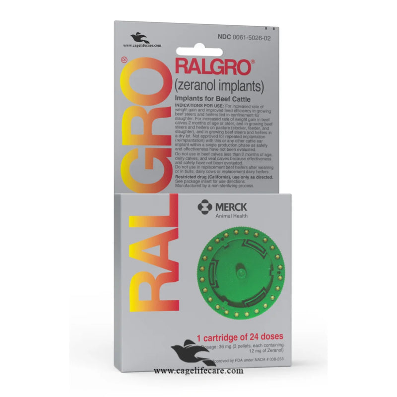 Ralgro Implant MSD ( Merck ) 24pc – Zeranol Subcutaneous Implant for Livestock Growth