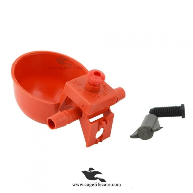 Red Auto Water Cup Drinker for Pigeons & Poultry