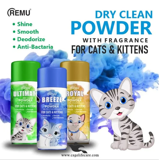 Remu Cat & Kitten Dry Clean Bath Powder 225GM