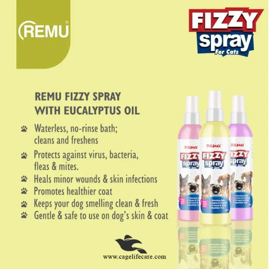 Remu Fizzy Spray Dog 200ml – Waterless Bath