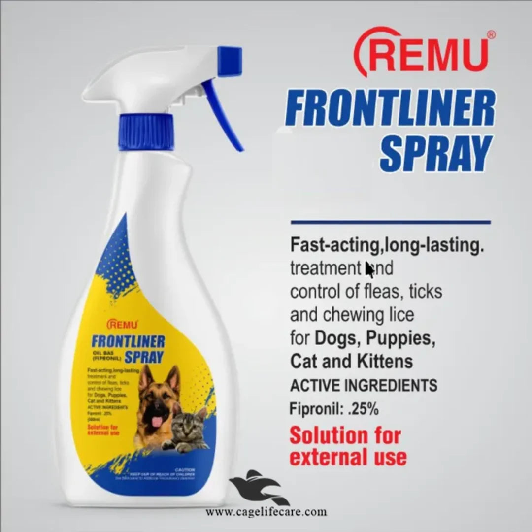 Remu Frontliner – Tick & Flea Spray for Dogs & Cats