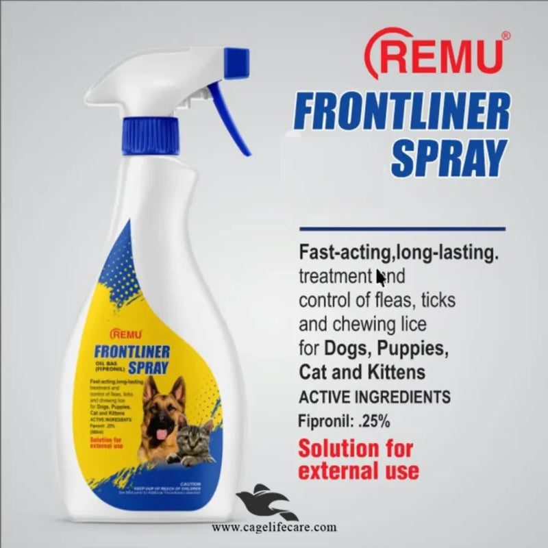 Remu Frontliner – Tick & Flea Spray for Dogs & Cats