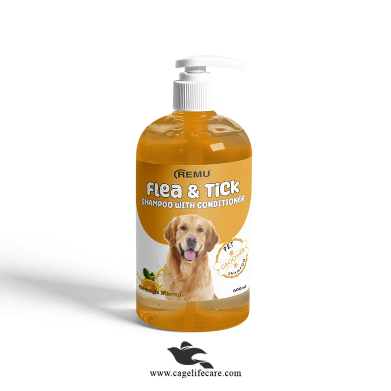 Remu Groomer Flea & Tick Shampoo with Conditioner For Dogs & Puppy - 600ml