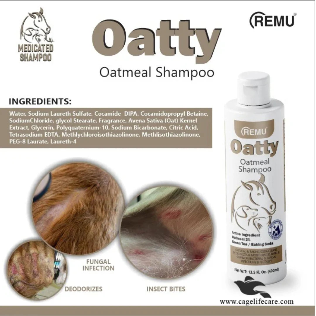 Remu Oatty Oatmeal Medicated Shampoo for Cats & Dogs