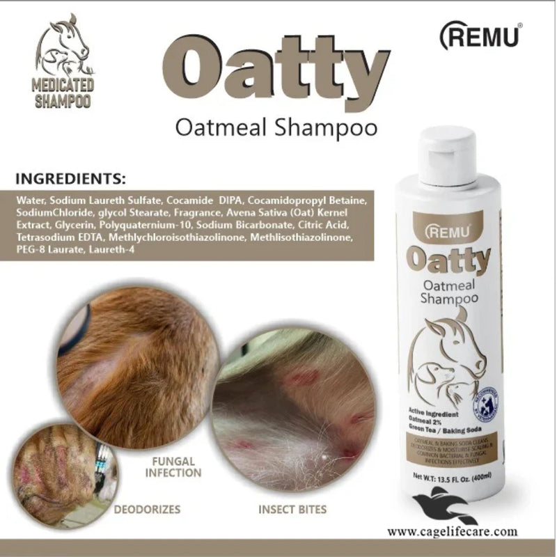 Remu Oatty Oatmeal Medicated Shampoo for Cats & Dogs
