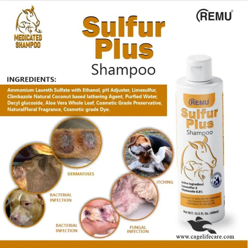 Remu Sulfur Plus Medicated Shampoo for Cats & Dogs