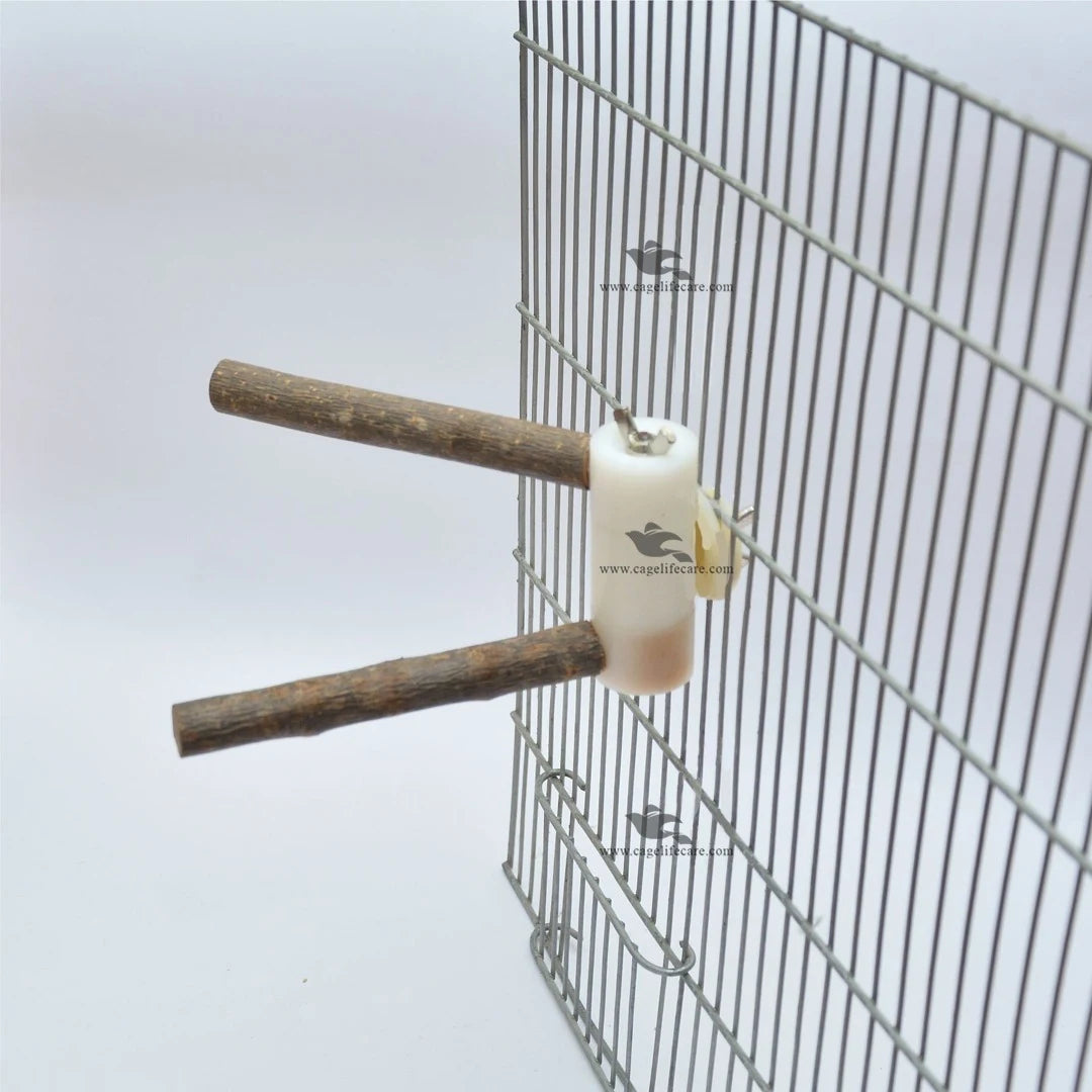 Rotating Wing Nut Perches – Natural Tree Branches For Birds install on cage