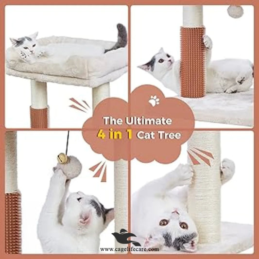 Cat scratching post with round hole and play ball