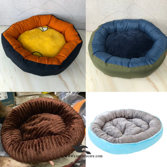 Large round soft cat bed 21 x 17 inches
