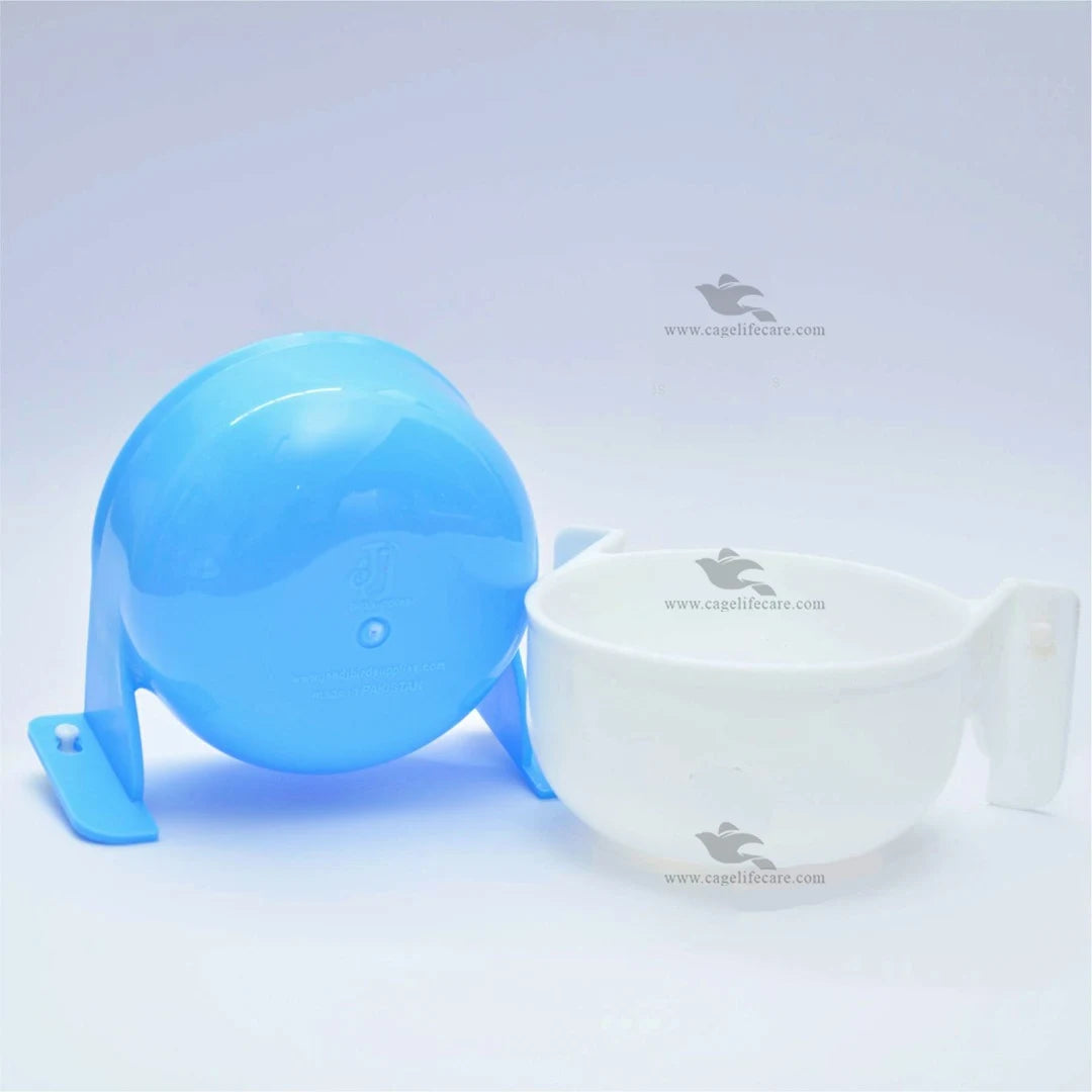 Round Water and Softfood Pot Bowl with Adjustable Hooks