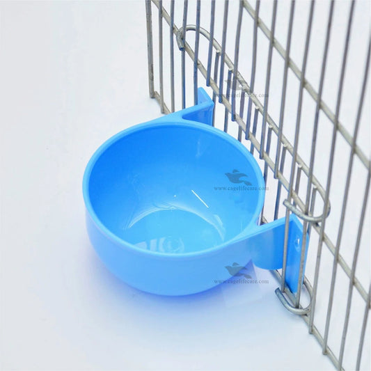 Round Water and Softfood Pot Bowl with Adjustable Hooks