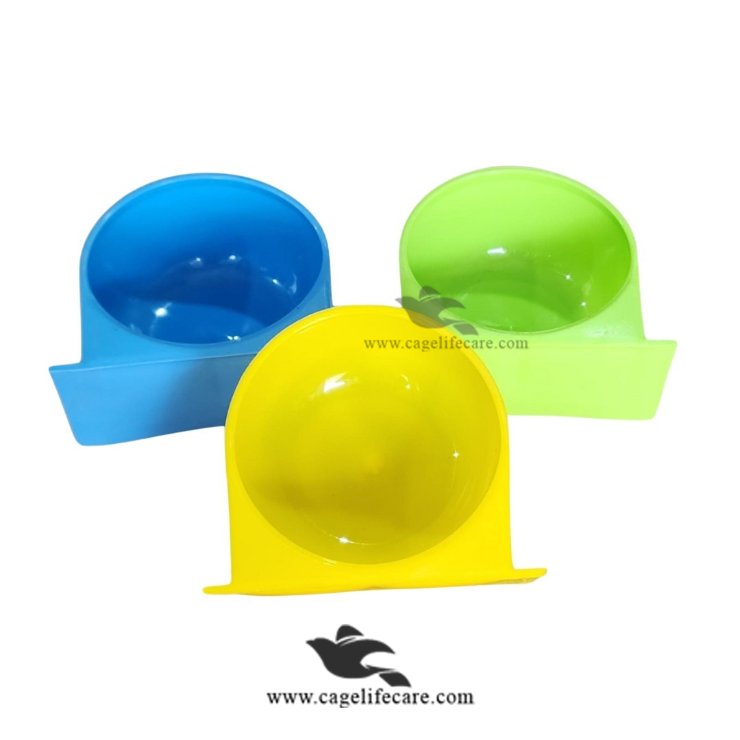 Round Water & Soft Food Pot Bowl for Small Birds