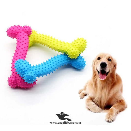Rubber Bone Dog Toy Teether for Puppies and Dogs