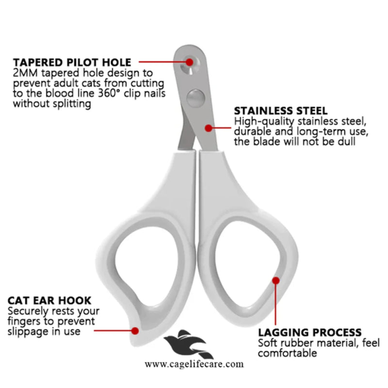 Safe Nail Cutter for Kittens, Cats & Puppies – Stainless Steel Grooming Clipper