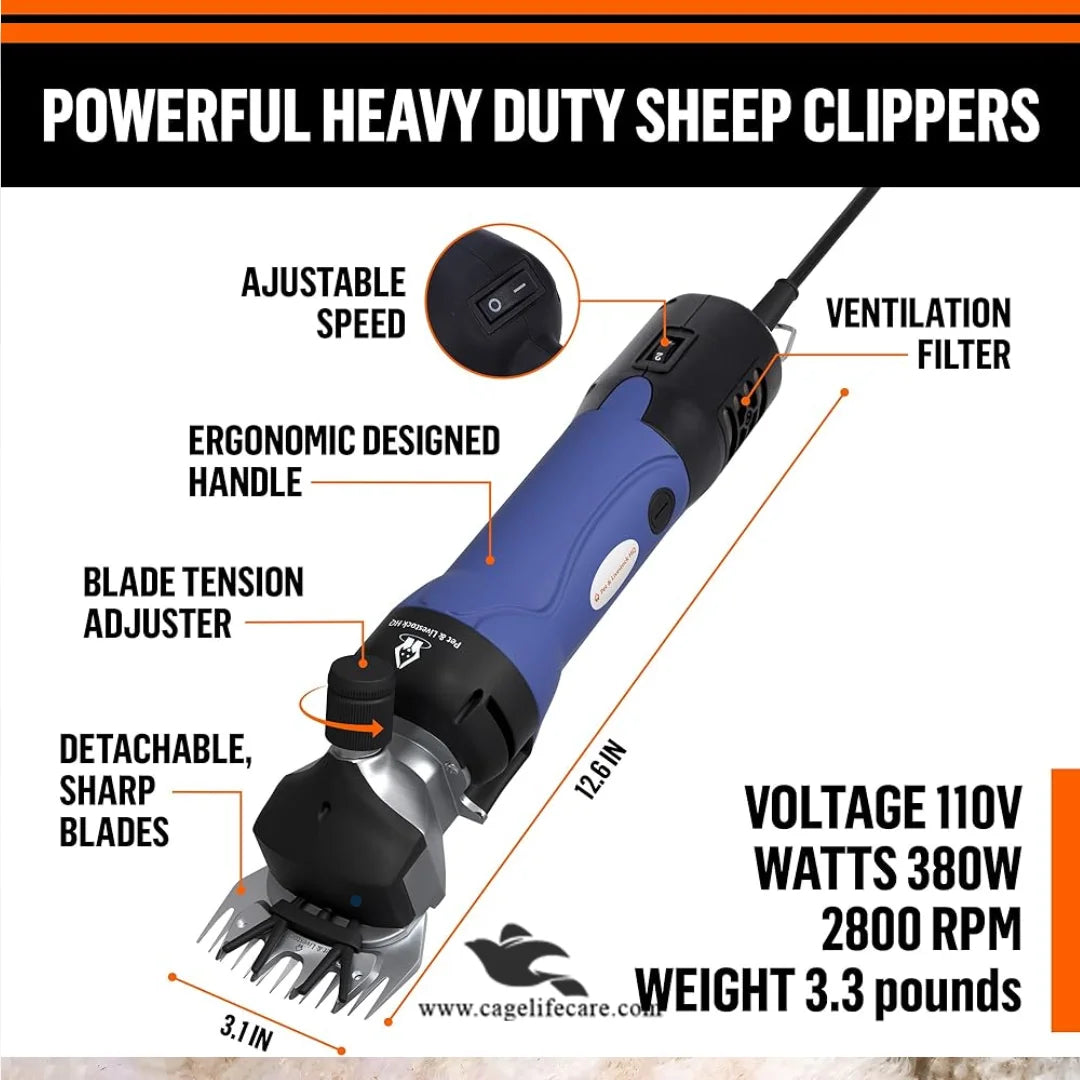 Professional sheep shearing clipper with carry case
