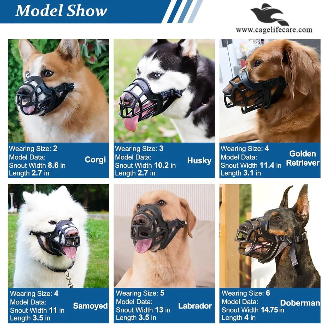 Silicone Dog & Puppy Muzzle – Soft Adjustable Anti-Bite Training Muzzle